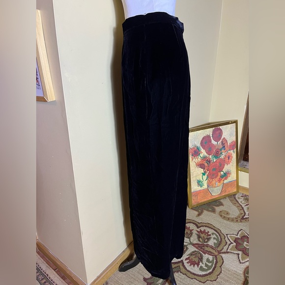 Vintage OLEG CASSINI BlackTie Size 10 Black Velvet Maxi Skirt Timeless Elegant - Picture 4 of 16